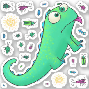 Sticker Louis le lézard, jeu d'autocollants