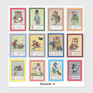Sticker Louis Wain Alphabet Cats (A-M)