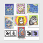 Sticker Louis Wain Cat Art (Feuille)