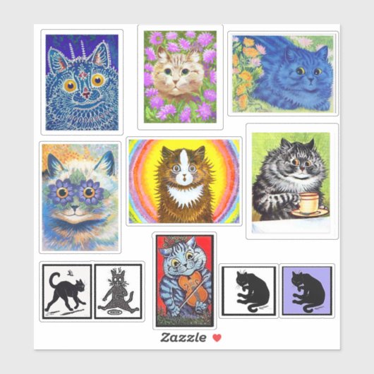 Sticker Louis Wain Cat Art (Feuille)