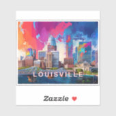 Sticker Louisville Skyline Abstrait Art (Feuille)
