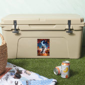 Sticker Loup adorable avec Crescent Moon Halloween Art (Glacière)