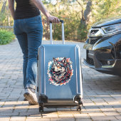 Sticker Loup avec des éléments géométriques et des couleur (Valise Insitu)