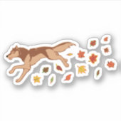Sticker Loup d'automne (Devant)