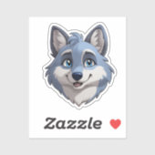 Sticker Loup de caricature (Feuille)