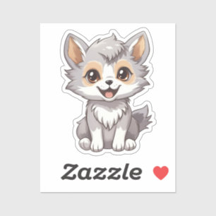 Sticker Loup de caricature