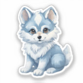 Sticker Loup de caricature (Recto)