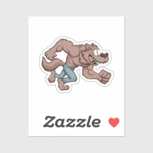 Sticker Loup-garou en course