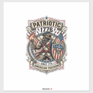 Sticker Loup-garou patriotique Patriote Horreur Monstre Pa