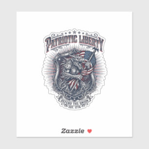 Sticker Loup-garou patriotique Patriote Horreur Monstre Pa