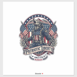 Sticker Loup-garou patriotique Patriote Horreur Monstre Pa