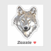 Sticker Loup gris (Feuille)