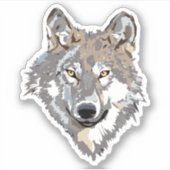Sticker Loup gris (Devant)