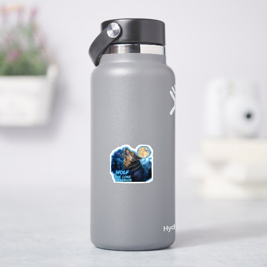 Sticker Loup Le Guerrier Solitaire (HydroFlask)