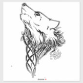 Sticker Loup noir de la tribu Howl (Feuille)