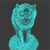 Sticker Loup noir en colère dans la nuit (Devant)