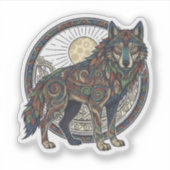 Sticker Loup Tribal (Devant)