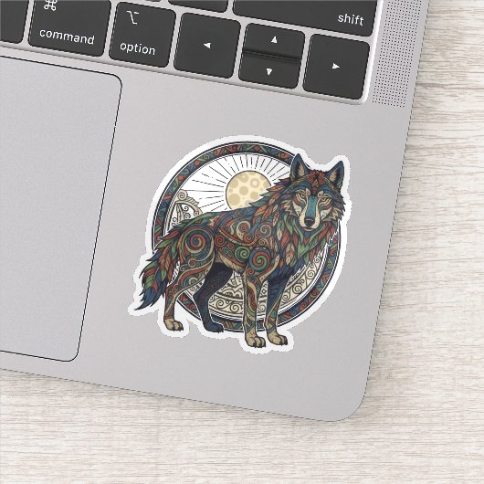 Sticker Loup Tribal (Détail)