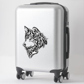 Sticker Loup tribal (Sur valise)