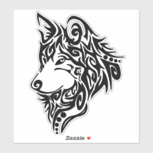 Sticker Loup tribal