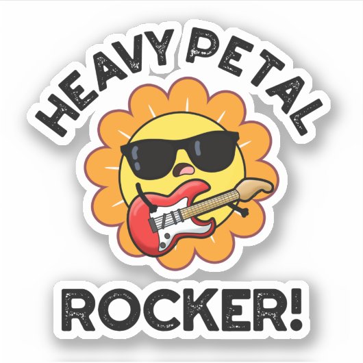 Sticker Lourd Petal Rocker Funny Flower Pun (Devant)