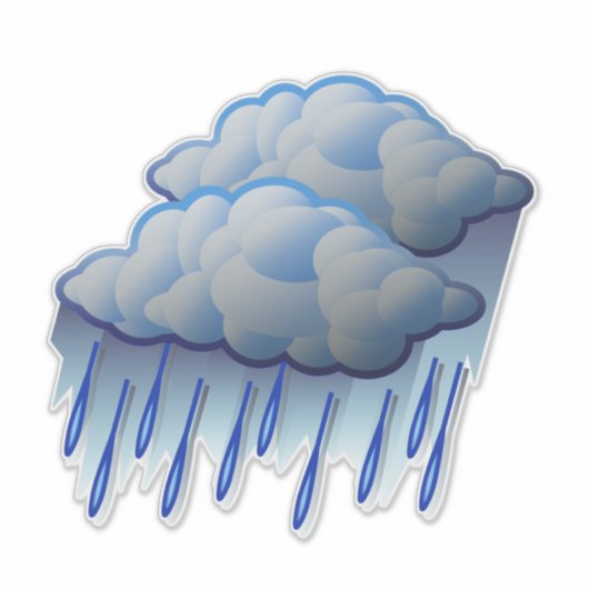 Sticker Lourde cale de pluie (Devant)