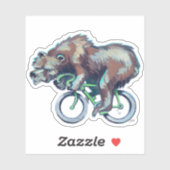Sticker L'ours à vélo vert (Feuille)