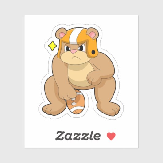 Sticker L'ours dans les sports de football (Feuille)