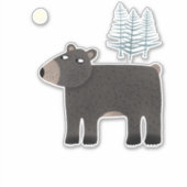 Sticker L'ours des arbres et de la lune (Devant)