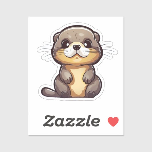 Sticker Loutre de dessin (Feuille)