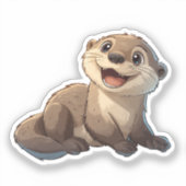 Sticker Loutre de dessin (Recto)