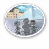 Sticker Louvre Oval Vinyl - Profitez (Diverses tai (Devant)