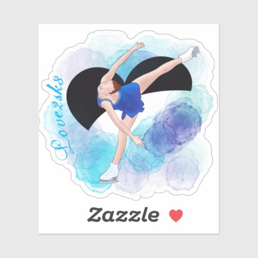 Sticker Love2sk8 (Feuille)