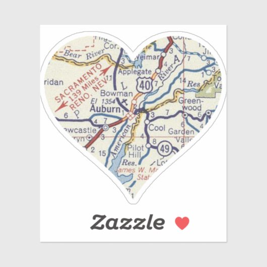 Sticker Love Auburn Californie (Feuille)