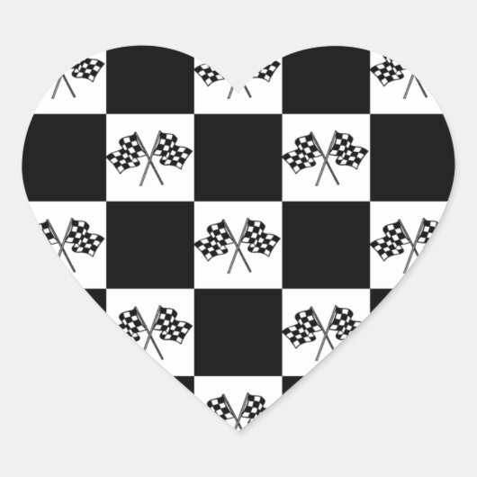 Sticker Love Auto voiture Racing À damiers drapeau (Devant)