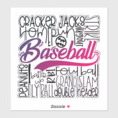 Sticker - Love Baseball - Baseball - (Feuille)