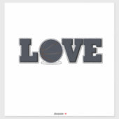Sticker Love basket-ball avec balle bleue (Feuille)