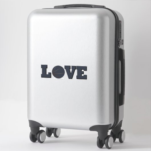 Sticker Love basket-ball avec balle bleue (Sur valise)