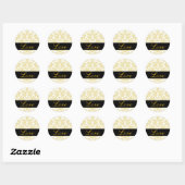 Sticker Love Black & Gold Mariage damassé (Feuille)
