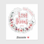 Sticker Love Blooms Personnalisée Mariée Groom Mariage Dat (Feuille)