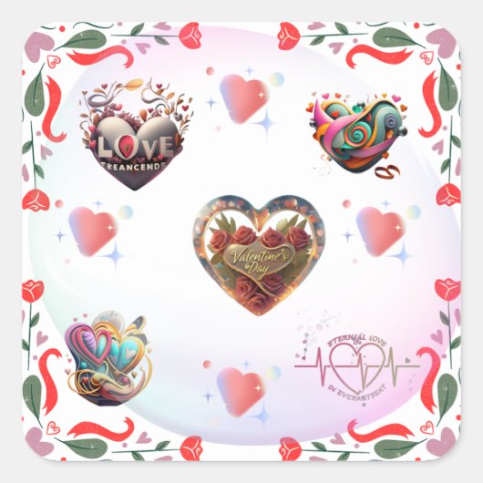 Sticker Love Blossoms : Saint-Valentin romantique (Devant)