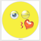 Sticker Love Blue Kiss Emoji (Feuille)