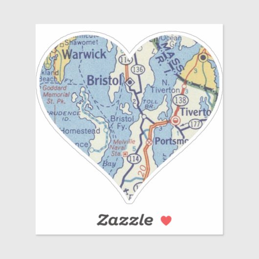 Sticker Love Bristol RI (Feuille)