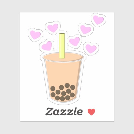 Sticker Love Bubble Tea (Feuille)