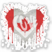 Sticker Love Canada Flag (Recto)
