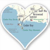 Sticker Love Cedar Key Floride (Devant)