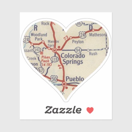 Sticker Love Colorado Springs CO (Feuille)