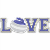 Sticker Love Curling Varsity Lettres Sport amusant (Devant)