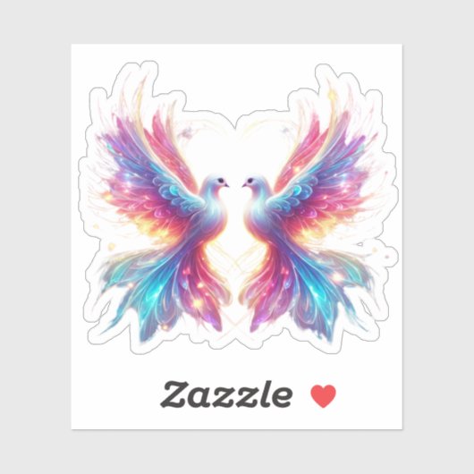 Sticker Love Dove Birds (Feuille)
