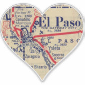 Sticker Love El Paso TX Carte Vintage (Devant)